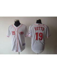 Reds #19 Joey Votto White Cool Base Stitched MLB Jersey