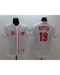 Reds #19 Joey Votto White Flexbase Authentic Collection Stitched MLB Jersey