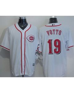 Reds #19 Joey Votto White New Cool Base Stitched MLB Jersey