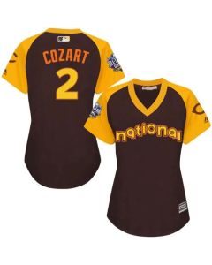 Reds #2 Zack Cozart Brown 2016 All-Star National League Women's Stitched MLB Jersey