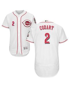Reds #2 Zack Cozart White Flexbase Authentic Collection Stitched MLB Jersey