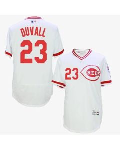 Reds #23 Adam Duvall White Flexbase Authentic Collection Cooperstown Stitched MLB Jersey