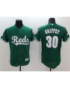 Reds #30 Ken Griffey Green Celtic Flexbase Authentic Collection Stitched MLB Jersey