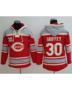 Reds #30 Ken Griffey Red Sawyer Hooded Sweatshirt MLB Hoodie