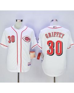 Reds #30 Ken Griffey White Cool Base Stitched MLB Jersey