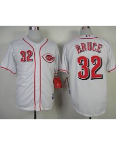 Reds #32 Jay Bruce White Cool Base Stitched MLB Jersey