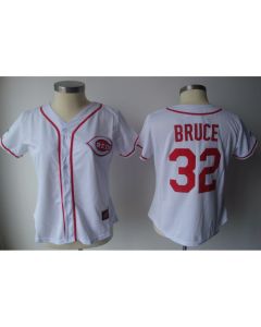 Reds #32 Jay Bruce White Women's Fashion Stitched MLB Jersey