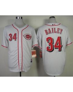 Reds #34 Homer Bailey White Cool Base Stitched MLB Jersey