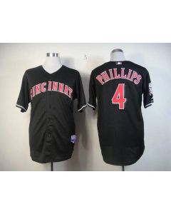 Reds #4 Brandon Phillips Black Stitched MLB Jersey
