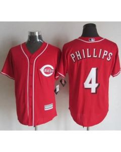 Reds #4 Brandon Phillips Red New Cool Base Stitched MLB Jersey