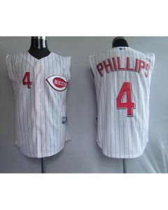 Reds #4 Brandon Phillips White Vest Style Stitched MLB Jersey