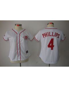 Reds #4 Brandon Phillips White Women's Fashion Stitched MLB Jersey