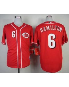 Reds #6 Billy Hamilton Red Cool Base Stitched MLB Jersey
