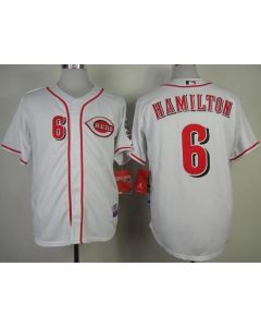 Reds #6 Billy Hamilton White Cool Base Stitched MLB Jersey