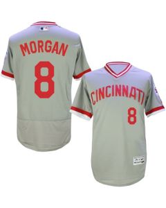 Reds #8 Joe Morgan Grey Flexbase Authentic Collection Cooperstown Stitched MLB Jersey