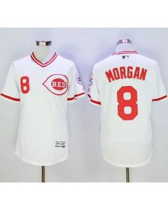 Reds #8 Joe Morgan White Flexbase Authentic Collection Cooperstown Stitched MLB Jersey