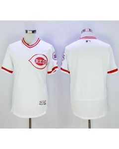 Reds Blank White Flexbase Authentic Collection Cooperstown Stitched MLB Jersey