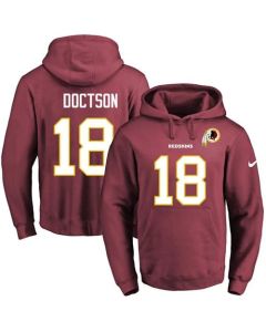 Redskins #18 Josh Doctson Burgundy Red Name & Number Pullover NFL Hoodie