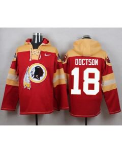 Redskins #18 Josh Doctson Burgundy Red Player Pullover NFL Hoodie