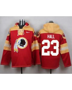 Redskins #23 DeAngelo Hall Burgundy Red Player Pullover NFL Hoodie