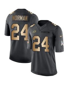 Redskins #24 Josh Norman Black Men's Stitched NFL Limited Gold Salute To Service Jersey