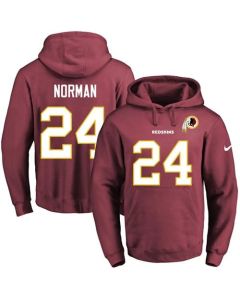 Redskins #24 Josh Norman Burgundy Red Name & Number Pullover NFL Hoodie