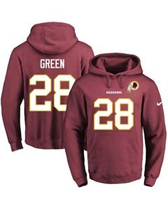 Redskins #28 Darrell Green Burgundy Red Name & Number Pullover NFL Hoodie