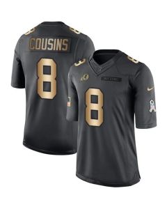Redskins #8 Kirk Cousins Black Men's Stitched NFL Limited Gold Salute To Service Jersey