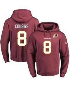 Redskins #8 Kirk Cousins Burgundy Red Name & Number Pullover NFL Hoodie