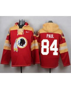 Redskins #84 Niles Paul Burgundy Red Player Pullover NFL Hoodie