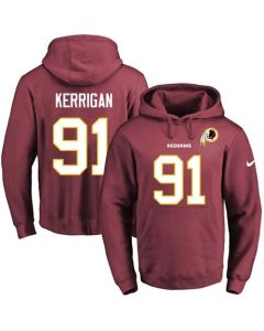 Redskins #91 Ryan Kerrigan Burgundy Red Name & Number Pullover NFL Hoodie