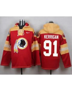 Redskins #91 Ryan Kerrigan Burgundy Red Player Pullover NFL Hoodie