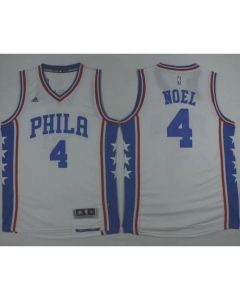 Revolution 30 76ers #4 Nerlens Noel White Stitched NBA Jersey