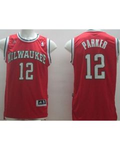 Revolution 30 Bucks #12 Jabari Parker Red Stitched NBA Jersey