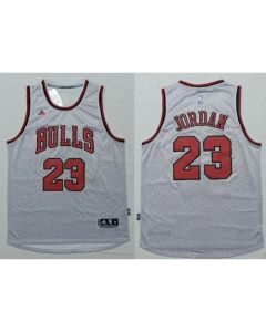 Revolution 30 Bulls #23 Michael Jordan Grey Stitched NBA Jersey
