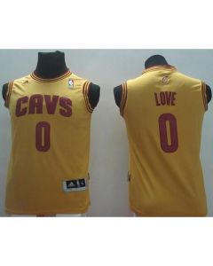 Revolution 30 Cavaliers #0 Kevin Love Gold Stitched Youth NBA Jersey