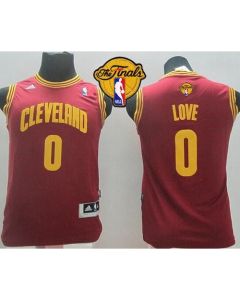 Revolution 30 Cavaliers #0 Kevin Love Red The Finals Patch Stitched Youth NBA Jersey
