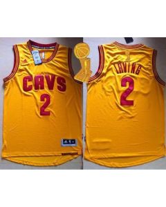 Revolution 30 Cavaliers #2 Kyrie Irving Gold The Champions Patch Stitched Youth NBA Jersey