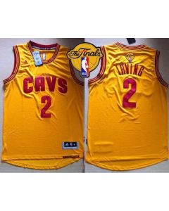 Revolution 30 Cavaliers #2 Kyrie Irving Gold The Finals Patch Stitched Youth NBA Jersey