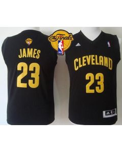 Revolution 30 Cavaliers #23 LeBron James Black The Finals Patch Stitched Youth NBA Jersey
