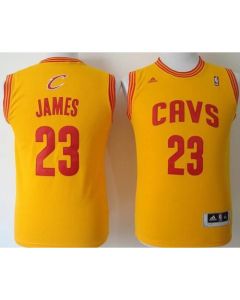 Revolution 30 Cavaliers #23 LeBron James Gold Stitched Youth NBA Jersey