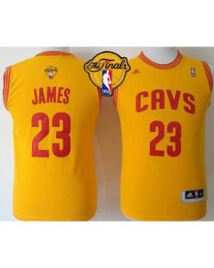 Revolution 30 Cavaliers #23 LeBron James Gold The Finals Patch Stitched Youth NBA Jersey
