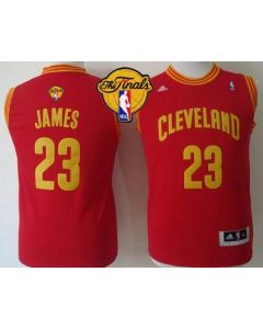 Revolution 30 Cavaliers #23 LeBron James Red The Finals Patch Stitched Youth NBA Jersey