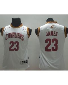 Revolution 30 Cavaliers #23 LeBron James White Stitched Youth NBA Jersey