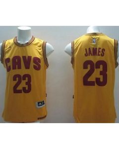 Revolution 30 Cavaliers #23 LeBron James Yellow Alternate Stitched NBA Jersey