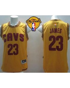 Revolution 30 Cavaliers #23 LeBron James Yellow Alternate The Finals Patch Stitched NBA Jersey