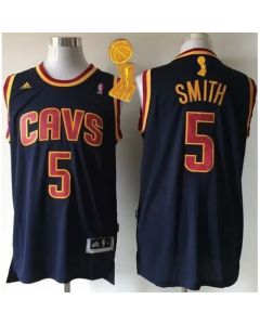 Revolution 30 Cavaliers #5 J.R. Smith Navy Blue CavFanatic The Champions Patch Stitched NBA Jersey