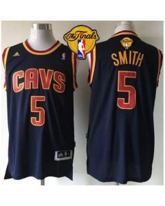 Revolution 30 Cavaliers #5 J.R. Smith Navy Blue CavFanatic The Finals Patch Stitched NBA Jersey