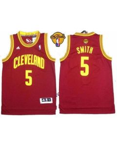 Revolution 30 Cavaliers #5 J.R. Smith Red The Finals Patch Stitched NBA Jersey