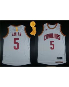 Revolution 30 Cavaliers #5 J.R. Smith White The Champions Patch Stitched NBA Jersey